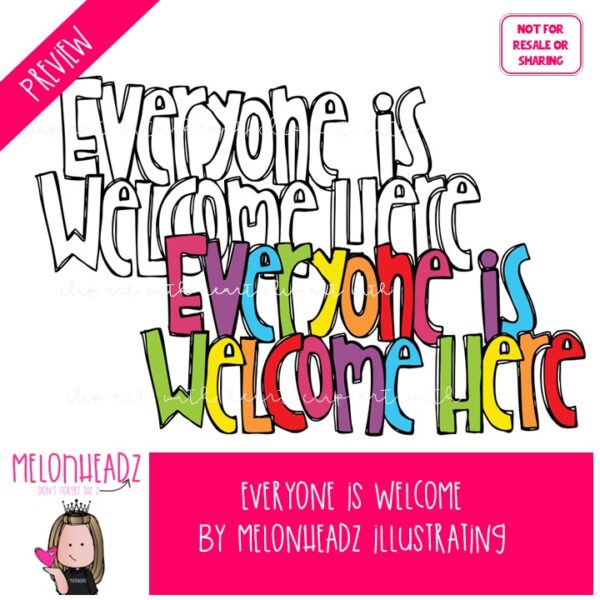 Everyone is Welcome clip art Be Kind clip art Inclusion clip art Mini - Image 2