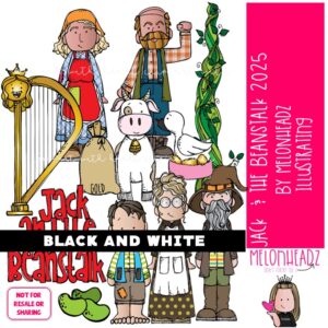 Jack and the Beanstalk clip art 2025 Literature clip art Book Companion clip art BLACK AND WHITE