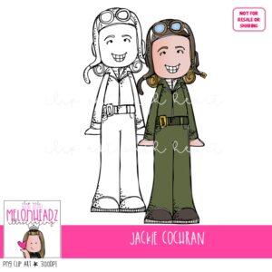 Jackie Cochran clip art Historical Figure clip art Pilot clip art