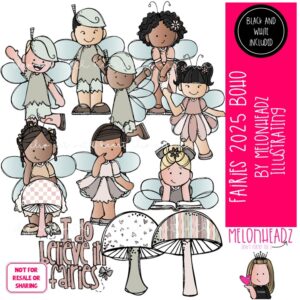 Fairies clip art 2025 Mushroom clip art Pixie clip art COMBO PACK BOHO