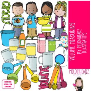 Volume Measuring clip art, Math clip art, Capacity clip art COLORED Version