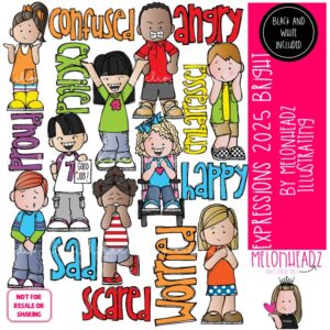Expressions clip art 2025 Emotions clip art Feelings clip art COMBO PACK