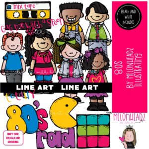 80s clip art, 1980 clip art LINE ART and BLACK AND WHITE