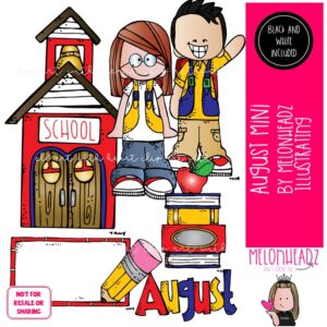 August clip art Back to School clip art Mini