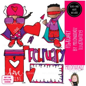 February clip art Valentine's Day clip art Superhero clip art Mini