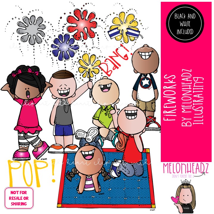 Fireworks clip art July 4th clip art Independence Day clip art COMBO PACK