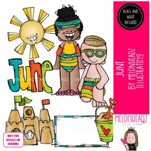June clip art, Summer Beach clip art Mini