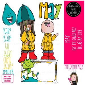 May clip art, Spring Rain clip art Mini