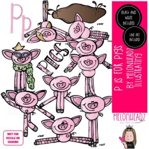 P is for Pigs clip art COMBO PACK