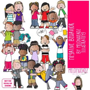 Negative Behavior clip art, Misbehaving clip art, Rude clip art COLORED Version