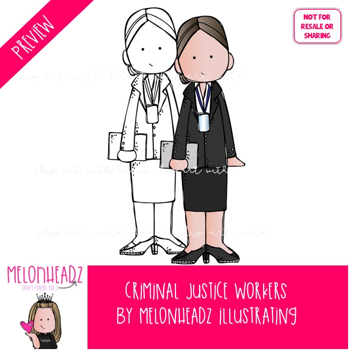 Criminal Justice Workers clip art, Career Adults clip art Mini - Image 2