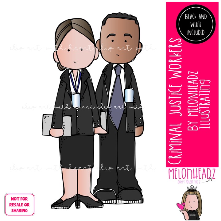 Criminal Justice Workers clip art, Career Adults clip art Mini