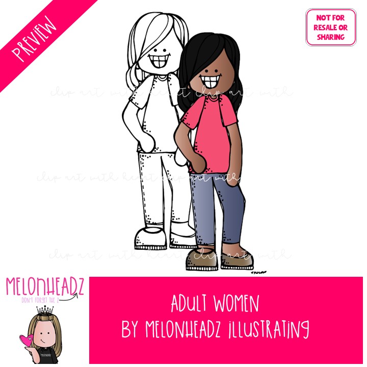 Adult Women clip art, Female clip art Mini - Image 2