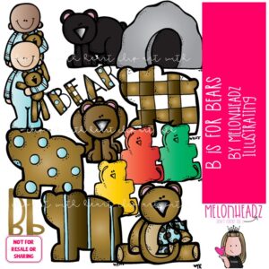 B is for Bears clip art, Alphabet clip art, Gummy Bear clip art COLORED Version