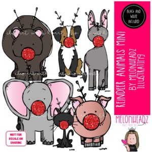 Reindeer Animals clip art, Christmas clip art Mini