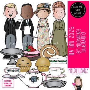 Tea Time clip art, Butler clip art, High Tea clip art, Ernest COMBO PACK