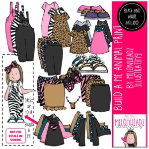 Build a Me clip art, Animal Print clip art COMBO PACK