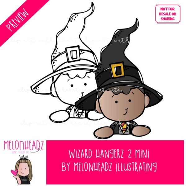 Wizard Hangerz clip art 2, Halloween, Toppers Mini - Melonheadz