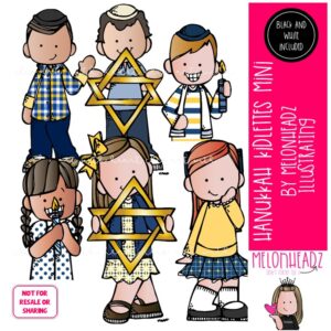Hanukkah Kidlettes clip art, Jewish clip art Mini
