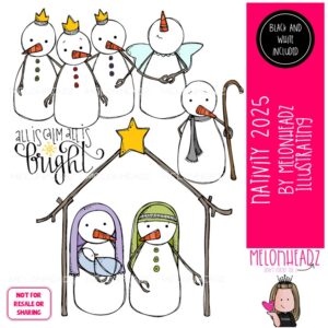 Nativity clip art, Christmas clip art, Snowman clip art Mini