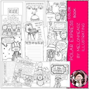 Polar Express Coloring Book, Color Page, Christmas Printable