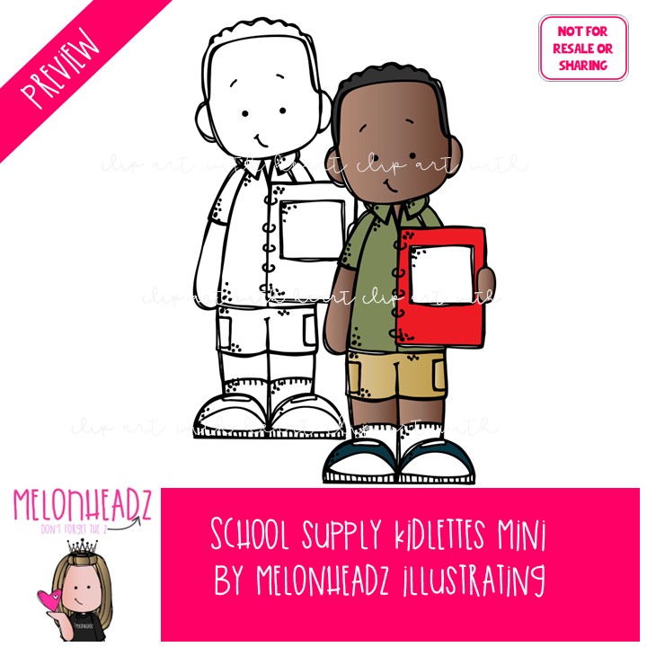 School Supply Kidlettes clip art, Office Supplies clip art Mini - Image 2