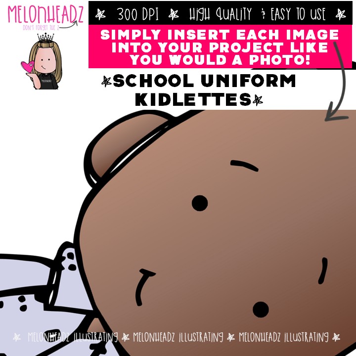 Kidlettes School Uniforms clip art 2025 COLORED Version - Image 3
