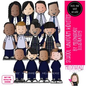 Kidlettes School Uniforms clip art 2025 COMBO PACK