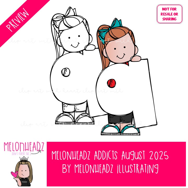 Melonheadz Addicts August 2025 clip art, Alphabet Mini - Image 2