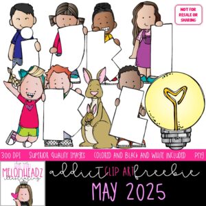Melonheadz Addicts May 2025 clip art, Alphabet Mini