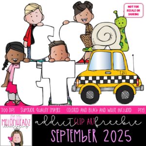 Melonheadz Addicts September 2025 clip art, Alphabet Mini