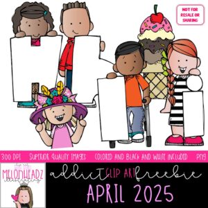 Melonheadz Addicts April 2025 clip art, Alphabet Mini