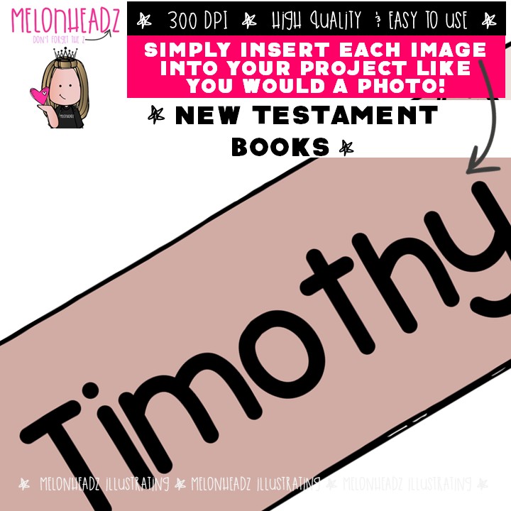 New Testament Books clip art, Bible, Printable PDF COMBO PACK - Image 3