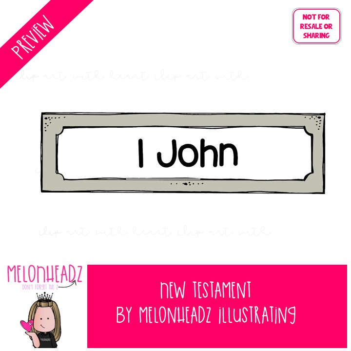 New Testament Books clip art, Bible, Printable PDF COLORED Version - Image 2