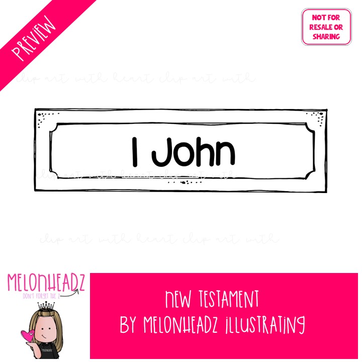 New Testament Books clip art, Bible, Printable PDF BLACK AND WHITE - Image 2