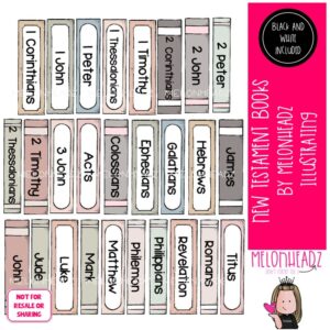 New Testament Books clip art, Bible, Printable PDF COMBO PACK