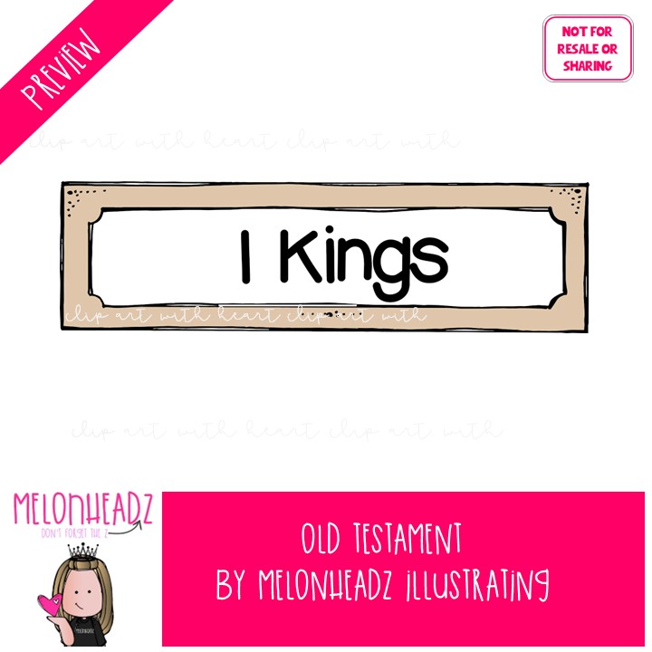 Old Testament Books clip art, Bible, Printable PDF COLORED Version - Image 2