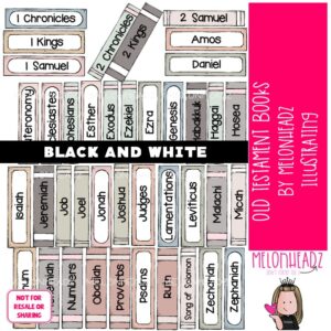 Old Testament Books clip art, Bible, Printable PDF BLACK AND WHITE