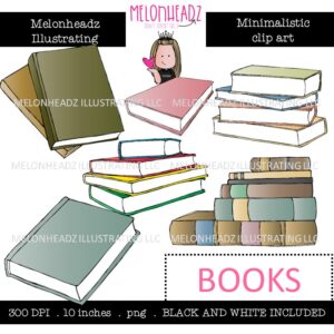 Book clip art, Minimal Style Mini