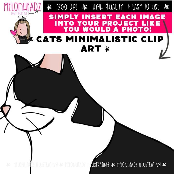 Cats clip art, Minimal Style Mini - Image 3