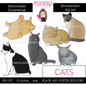 Cats clip art, Minimal Style Mini