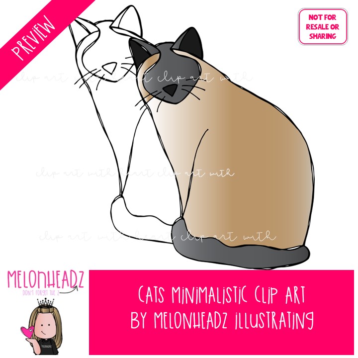 Cats clip art, Minimal Style Mini - Image 2