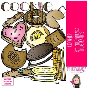 Cookie clip art, alphabet, food COLORED Version