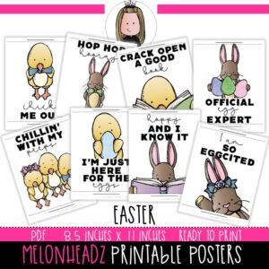 Easter Posters, bunny, chick PRINTABLE posters