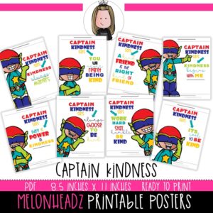 Captain Kindness posters, Be kind PRINTABLES