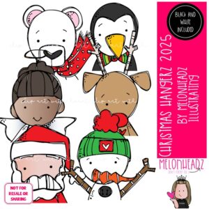 Christmas Hangerz clip art 2025, Toppers, Santa Mini