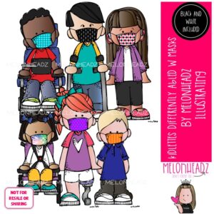 Kidlettes clip art, Differently Abled, Masks Mini