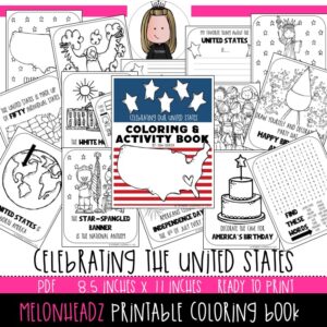 Celebrating the United States Coloring & Activity Book, Color Page, Independence Day Printable