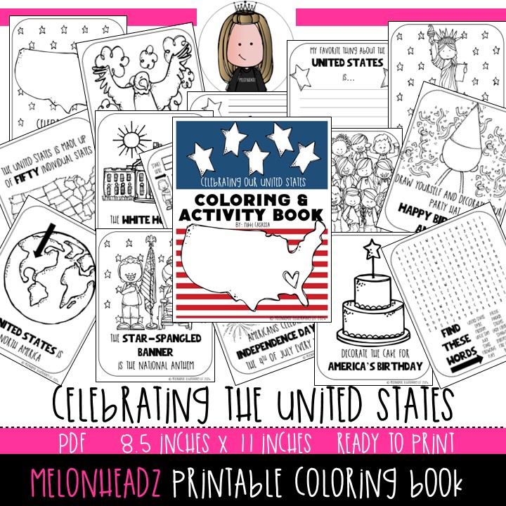 Celebrating the US Coloring Book (c) Melonheadz Illustrating LLC 2026