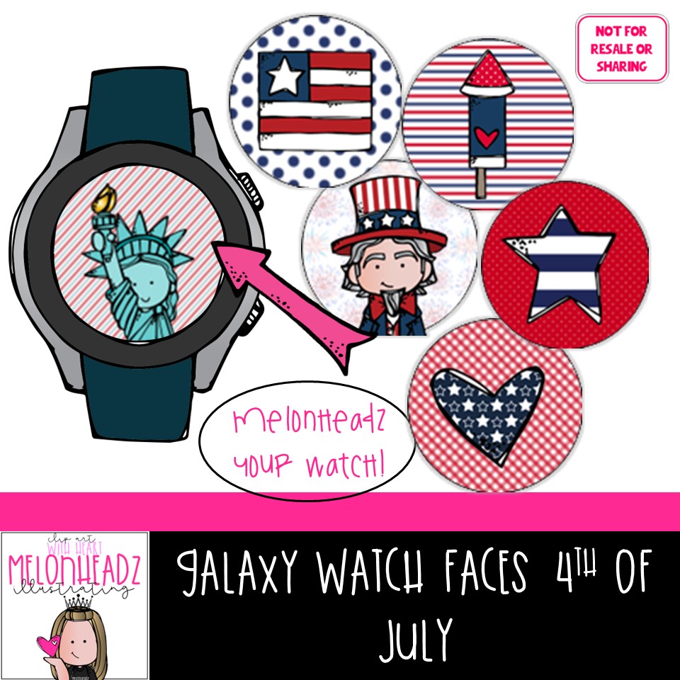 Galaxy watch faces 4th (c) Melonheadz Illustrating LLC 2022